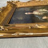 Antique painting, portrait of a gallant woman signed early 18th century