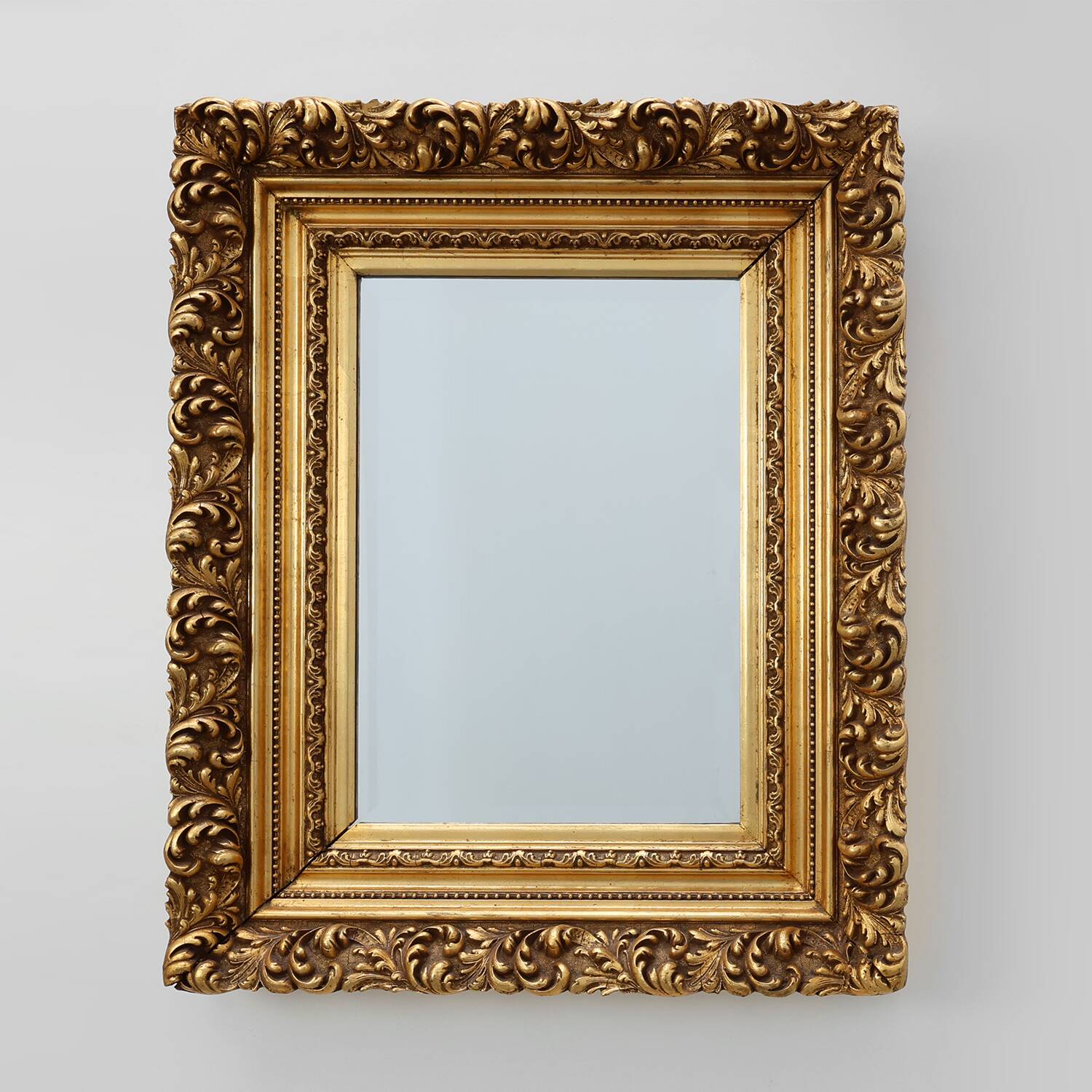 Baroque style giltwood mirror with acanthus carvings, France ca. 1880