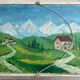 Peinture ancienne paysage dans le goût d'Utrillo XXe