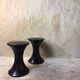4 Original Black Tam Tam Stools by Henry Massonet