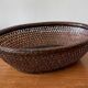 Japanese oval basket in negoro lacquered basketry (red lacquer on black background)