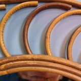 Vintage 1960s rattan sun mirror