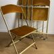 Vintage chaisor folding chair in gold yellow velvet
