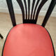 Set of 4 vintage bistro chairs in wenge beech and imitation red leather
