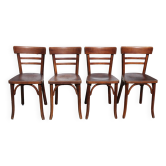 4 baumann n°29 dark beech chairs