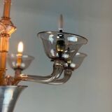 Venetian lustre made of Murano glass in amethyst colour, circa 1920.