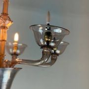 Venetian lustre made of Murano glass in amethyst colour, circa 1920.