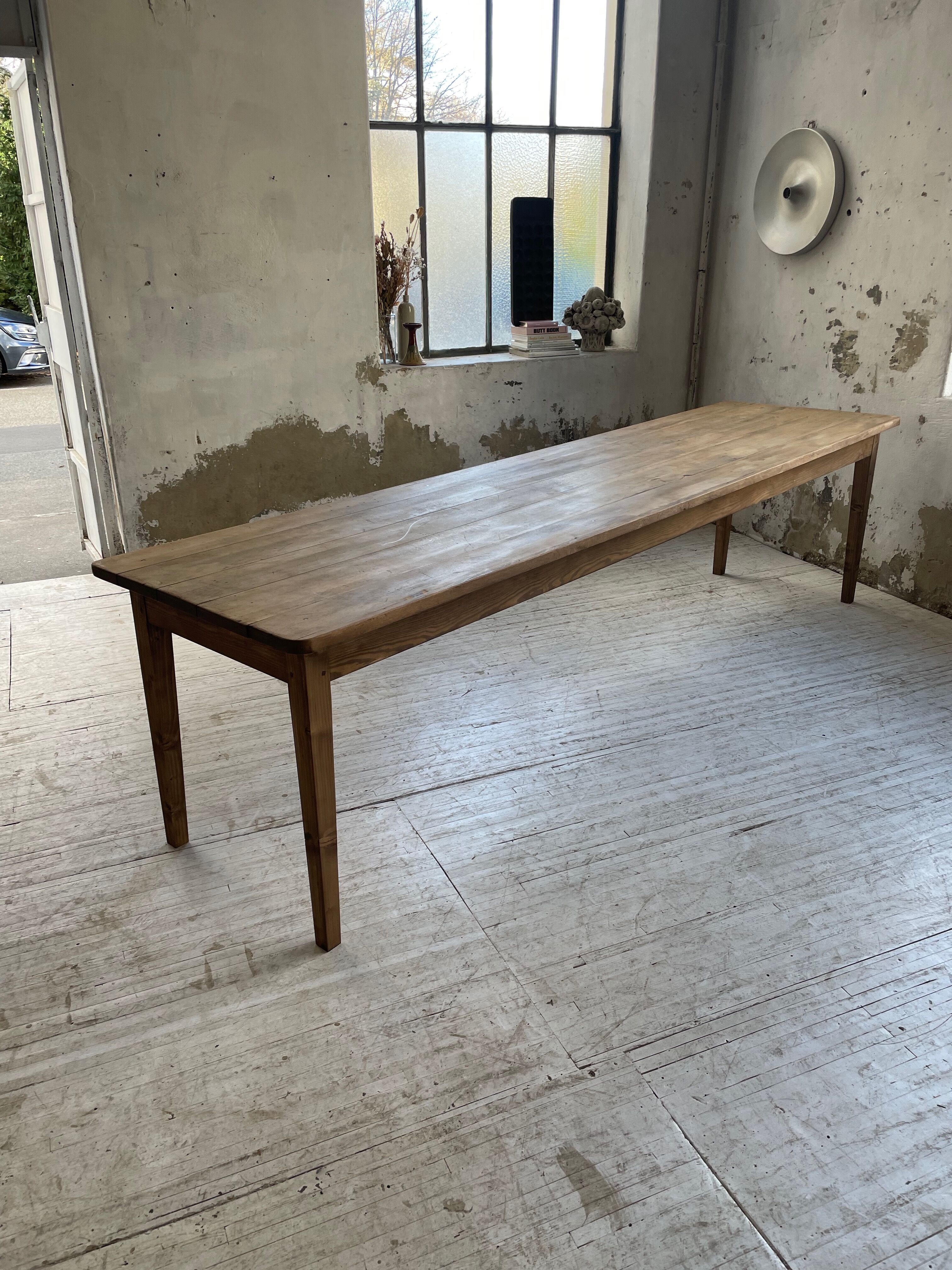 XL farmhouse table in beech and pine 3m