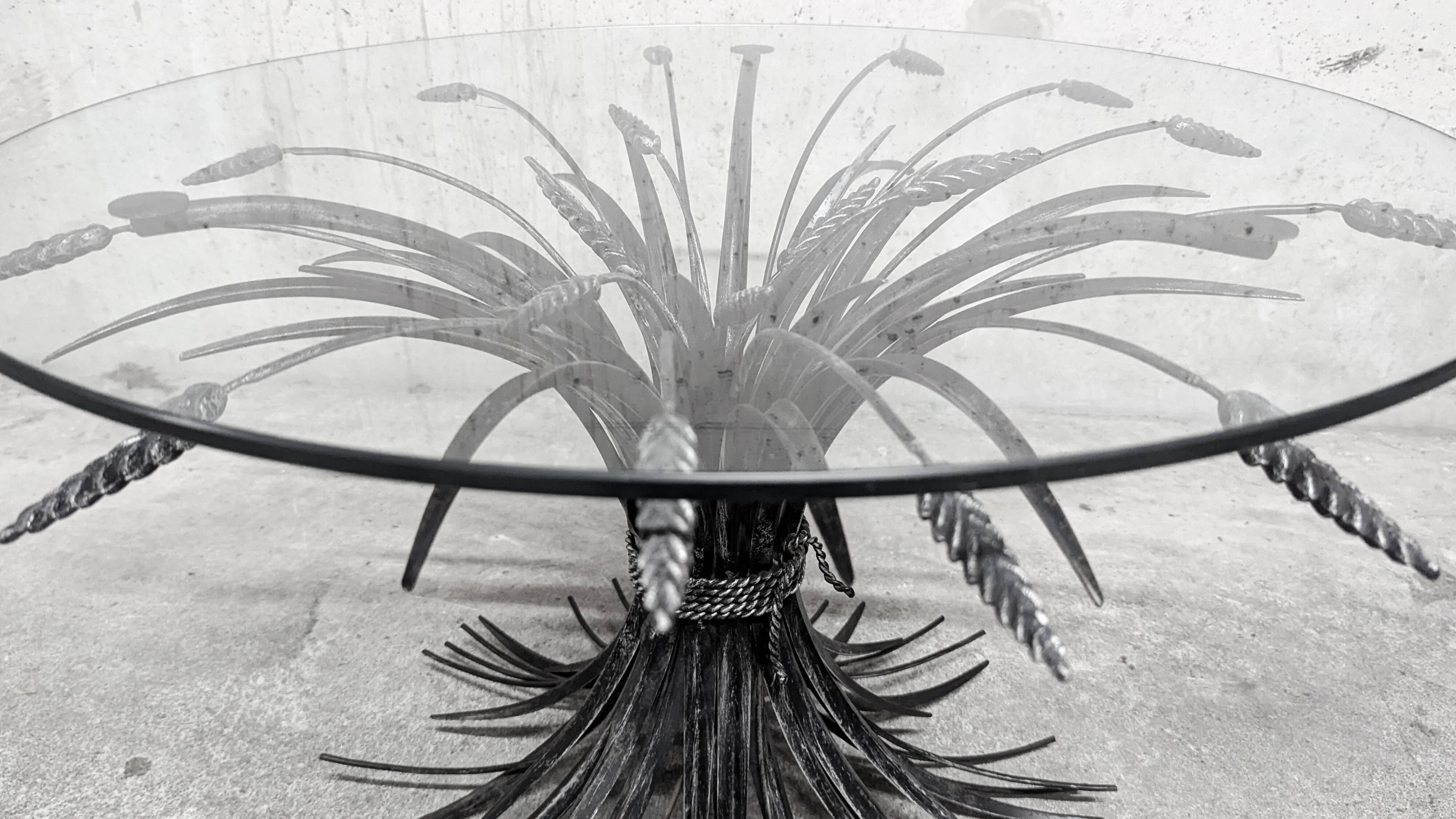 Coffee table with ears of wheat, "Coco Chanel" by Goossens, Circa 1970