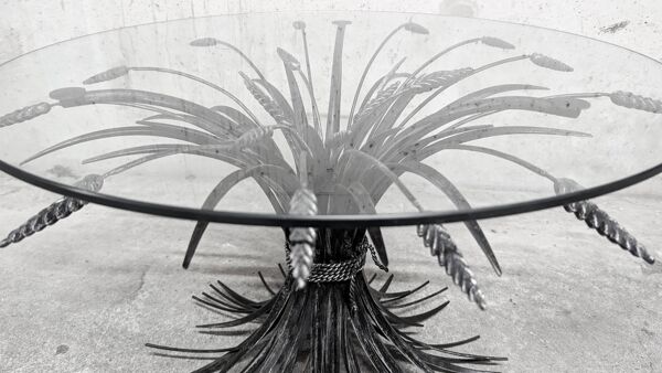 Table basse aux épis de blé, ''Coco Chanel'' par Goossens, Circa 1970