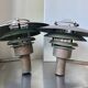 Pair large classic danish mcm outdoor wall lamps in  copper