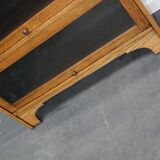 German Oak Bookcase with Folding Doors In Style of Globe Wernicke, ca 1930s