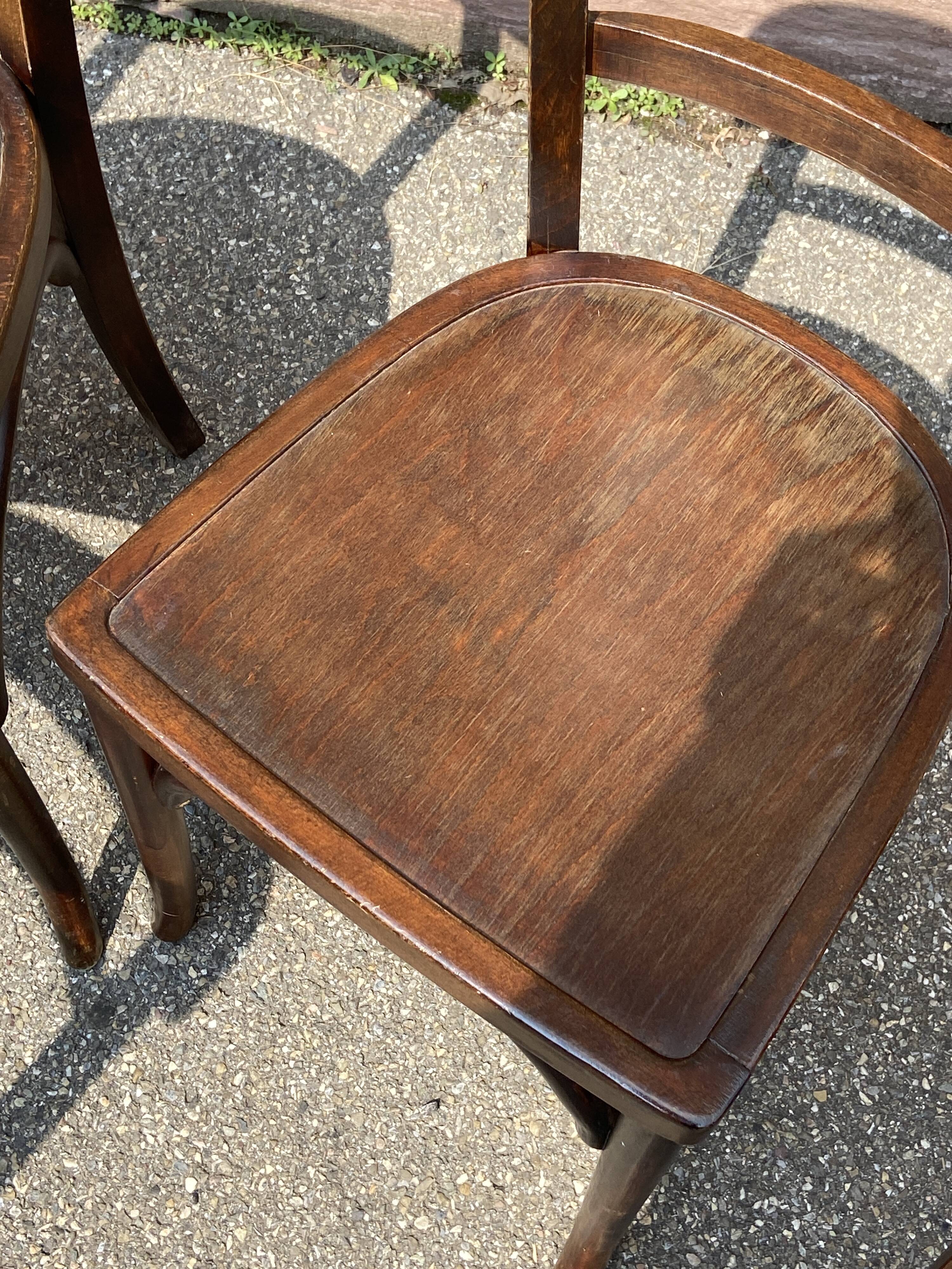 6 chaises bistrot bois courbé vintage