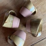 4 tasses à café en grès faites à la main
