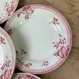 Lot of 6 plates in porcelain of Gien model Pomponnette