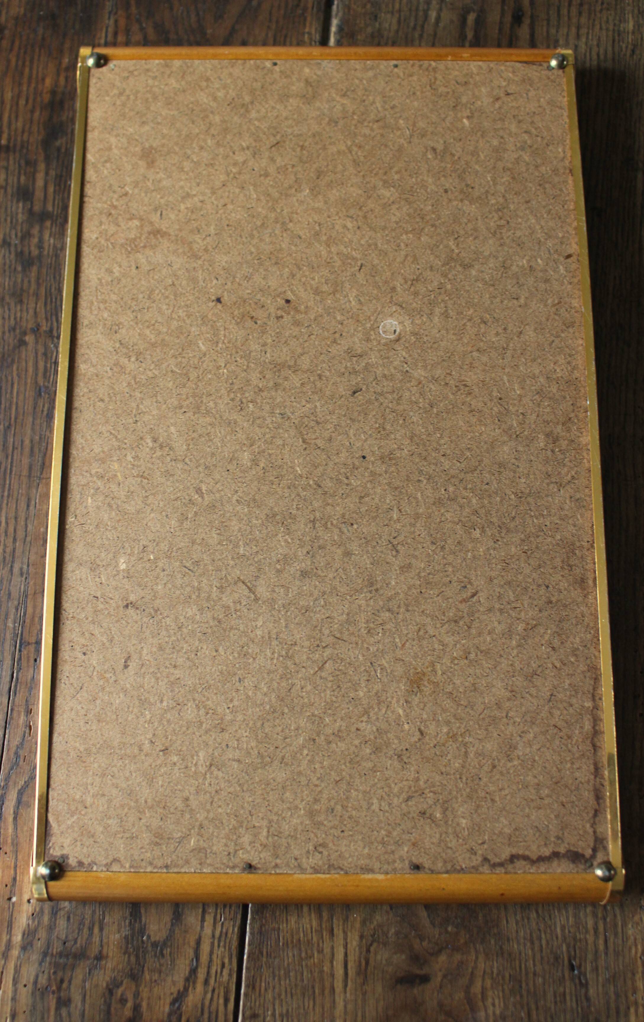Large rectangular wooden mirror tray with vintage gilding