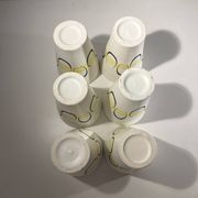 Andre baud for vallauris, ceramic jug and 6 glasses set, ca 1960