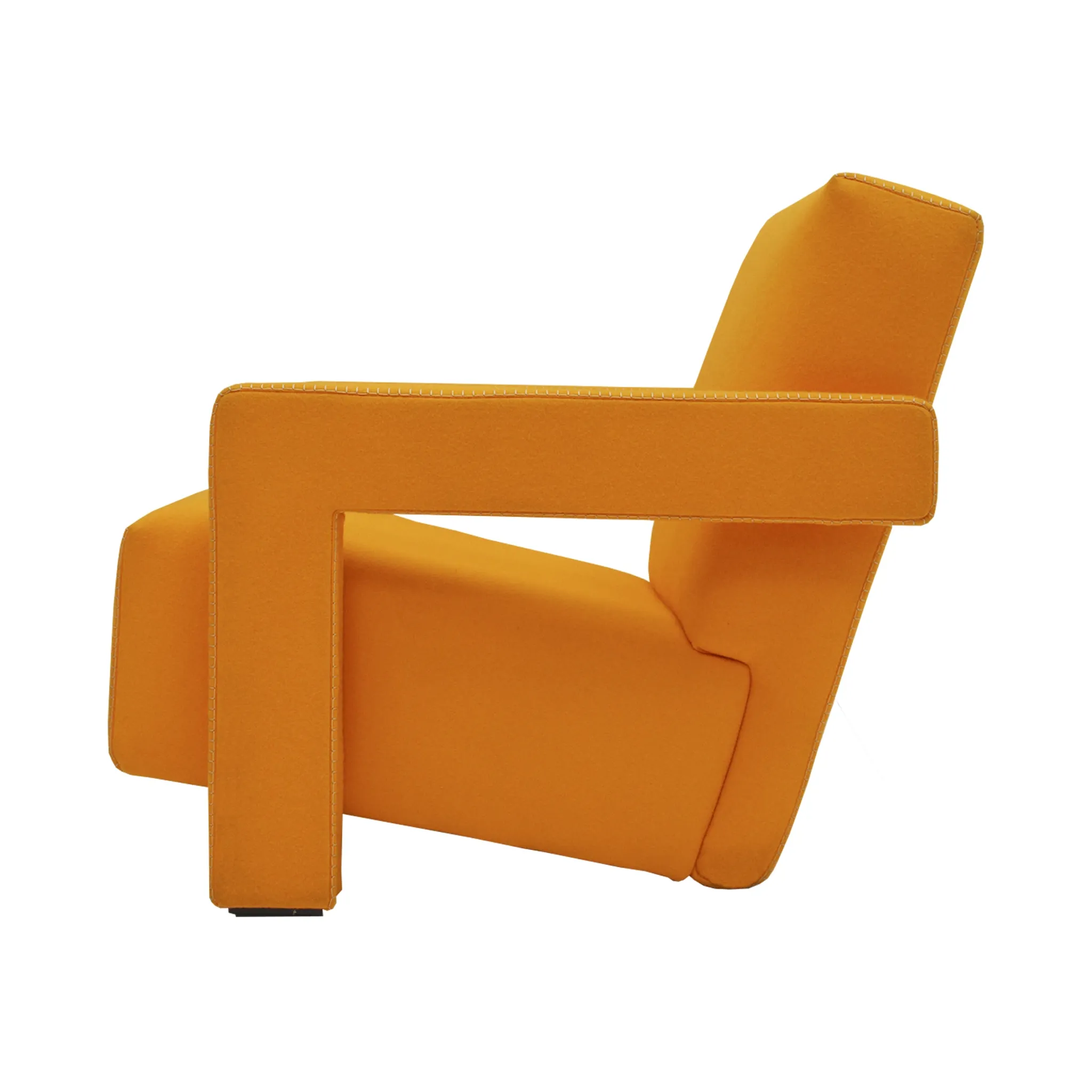 20th Century Thomas Rietveld Orange Wool Fabric Pair Of Utrecht Armchairs 1