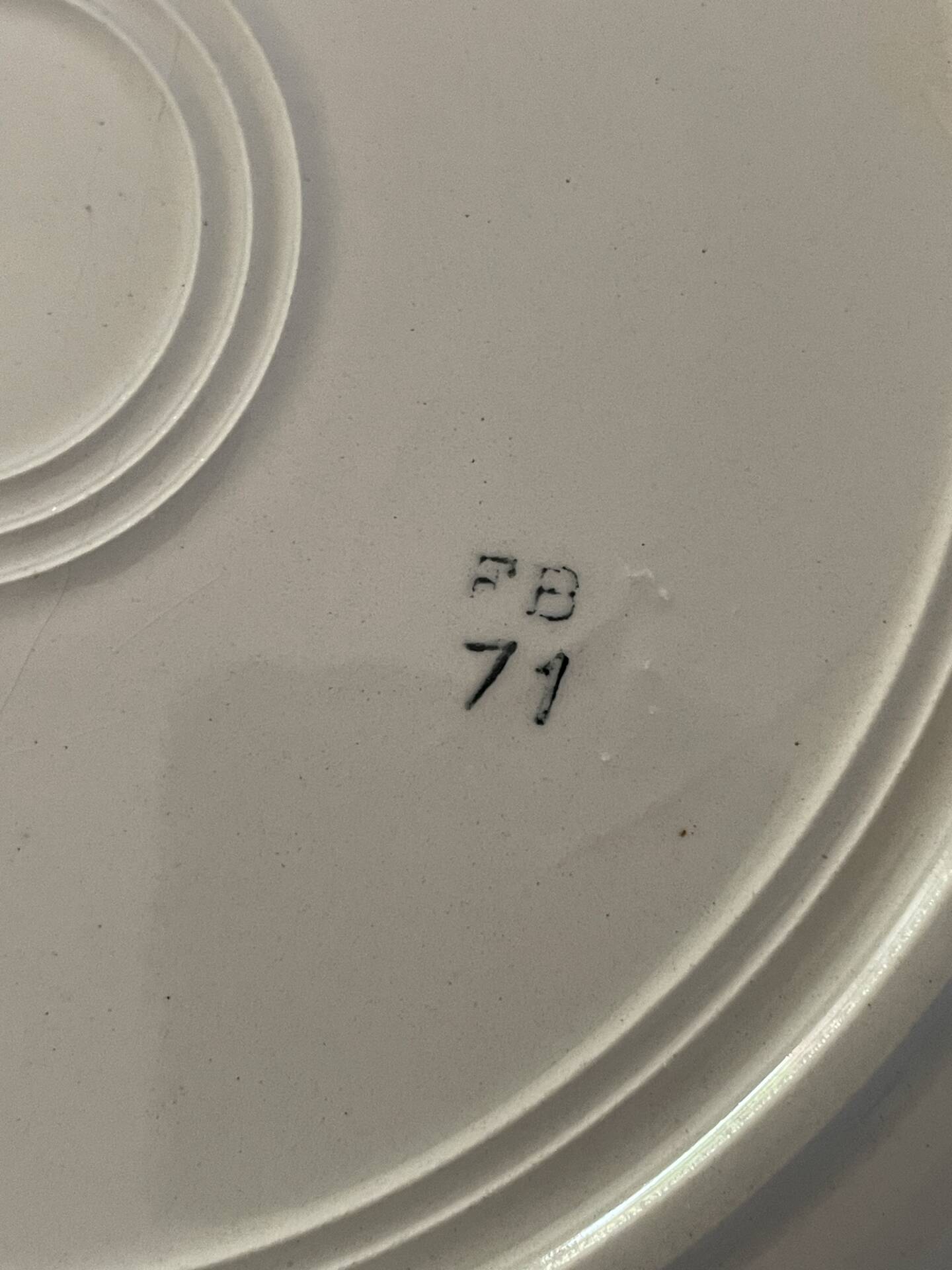 6 Flat plates Fenal Badonviller Liserons pattern