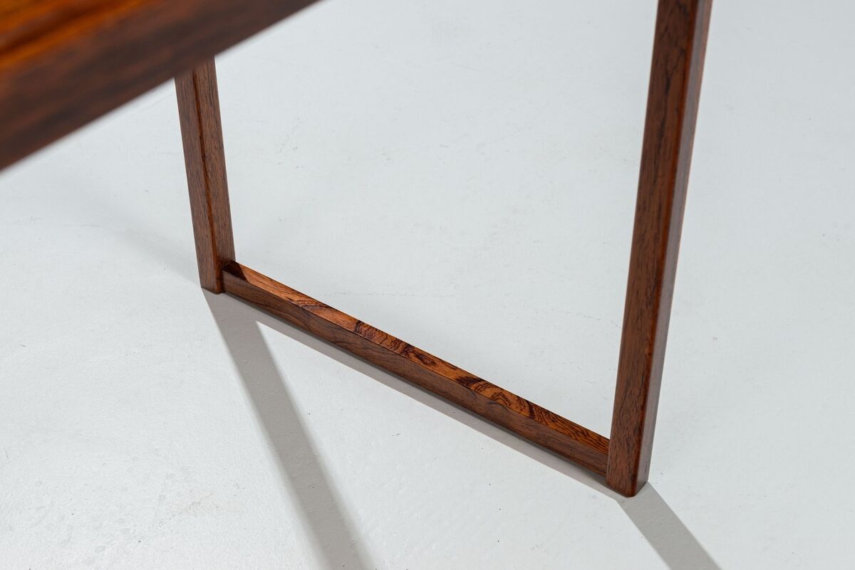 Sled legged pair of rosewood side tables mid-century Denmark 1960