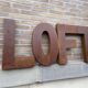 LOFT sign in vintage metal letters