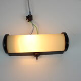 Art Deco Bakelite and Glass Wall Lamp, Czechoslovakia, 1930s