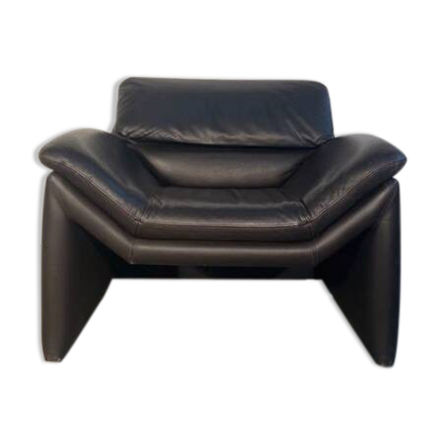 Hans kaufeld black leather armchair