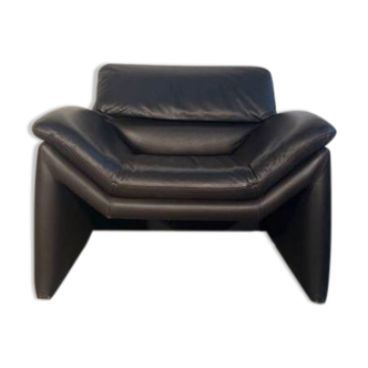 Fauteuil en cuir noir Hans kaufeld