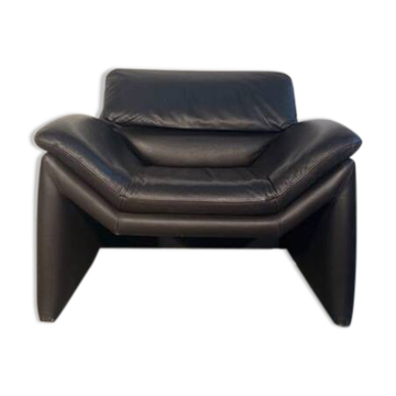 Hans kaufeld black leather armchair