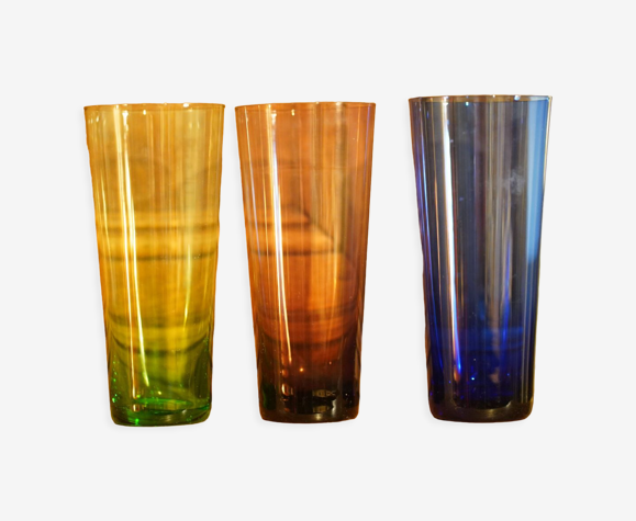 Lot de 3 grands verres vintage