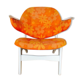 Chair Danish cocktail of Carl Edward Matthes Scandinavian vintage 50/60s orange