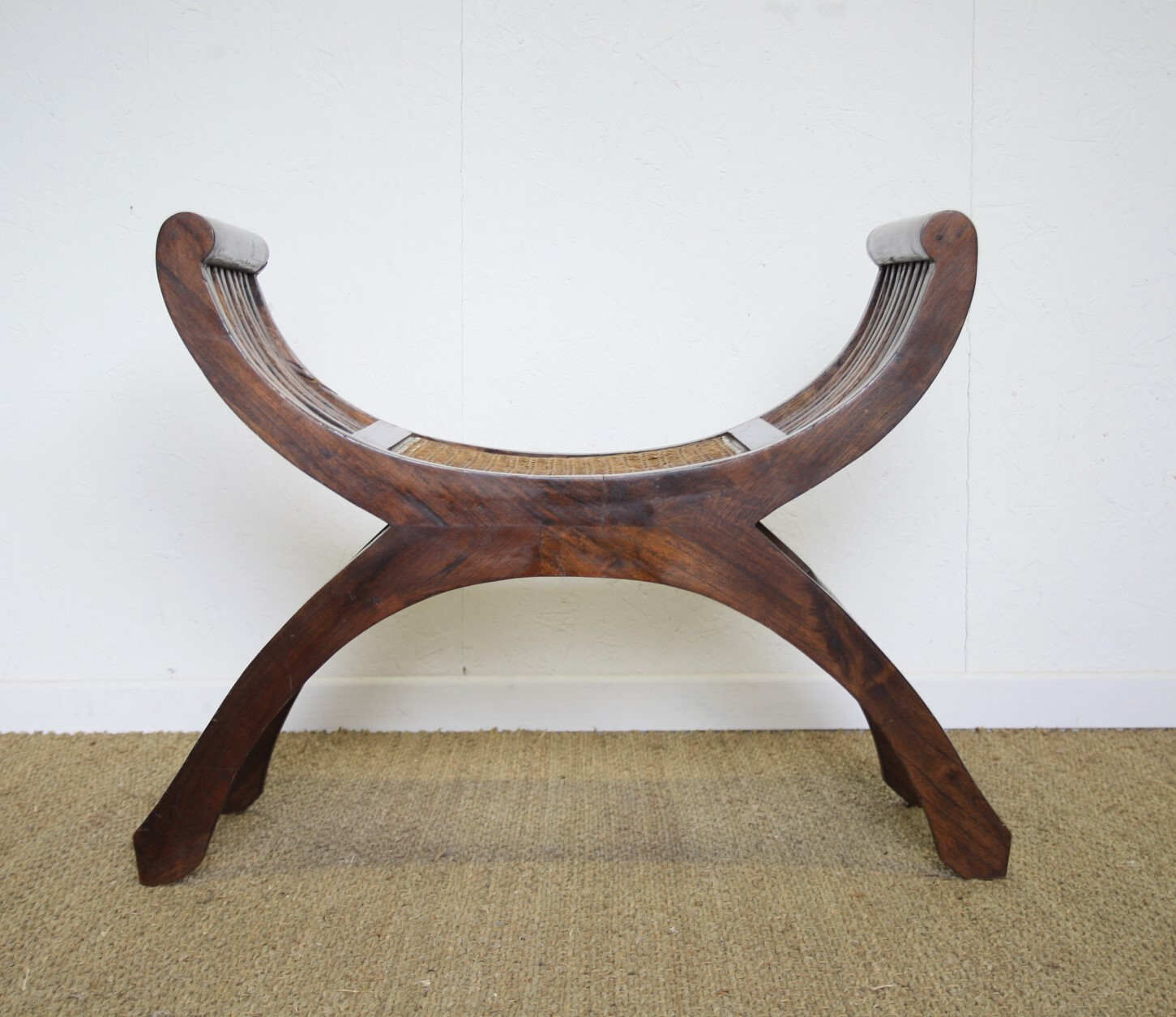 Wooden curule chair and canning