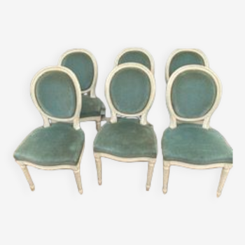 6 chaises médaillon style Louis XVI