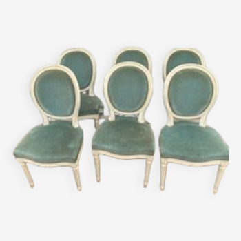 6 Louis XVI style medallion chairs