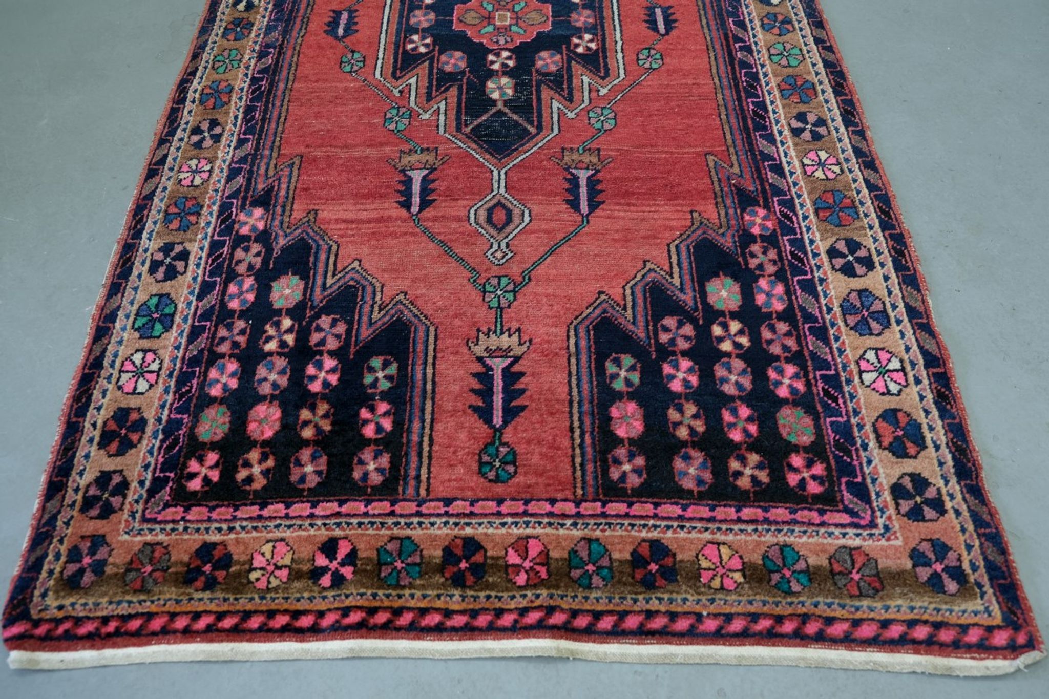Tapis antique de maslaghan persan tissé à la main années 20 254x135cm