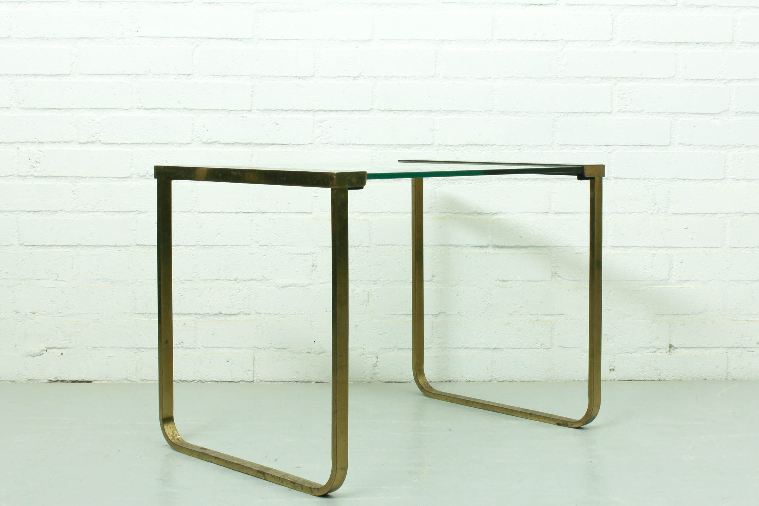 Mid Century Hollywood Regency Coffee Table brass and glass, Italy 1970s