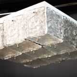 Large Vintage J.T. Kalmar Glass Flush Mount - 1960s Austrian Ceiling Light