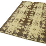 1950s hand-knotted turkish beige rug 135 cm x 236 cm
