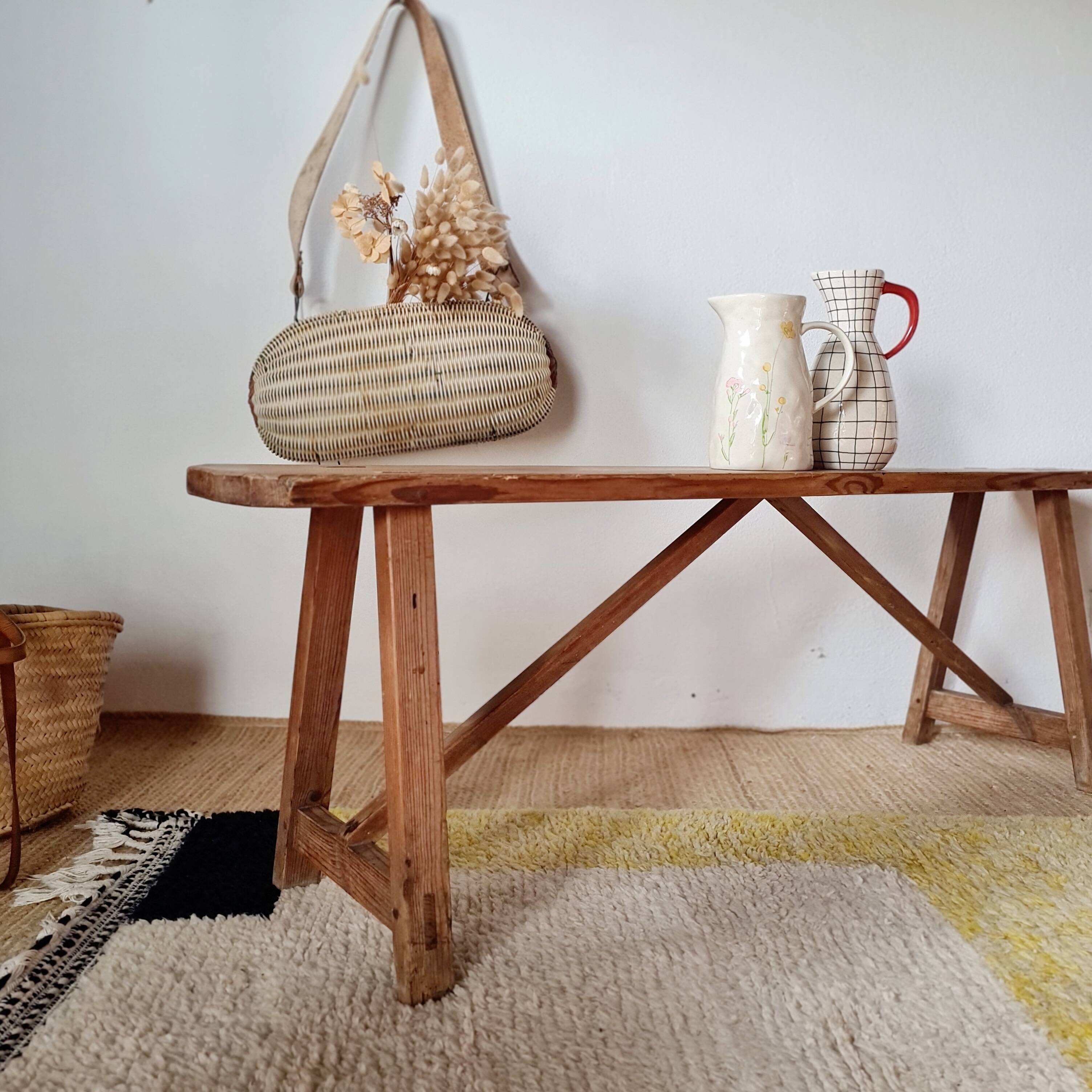 Old wooden farm bench L140