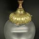 Louis XV style pointed ceiling light/suspension - bronze & glass