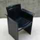 Tito Agnoli Italian black leather design chair