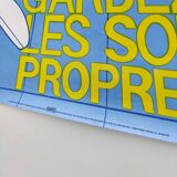 Vintage poster INRS 1988 graphics Metzger
