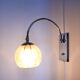 Art deco chrome and pink glass table light