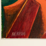 Cubist Portrait, Oil on Plate, 52 x 62 cm