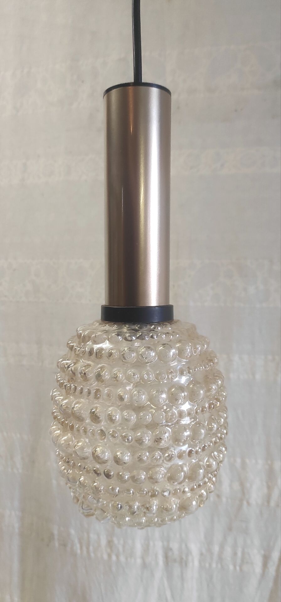 Suspensions design en verre ambré style H. Tynell - années 70