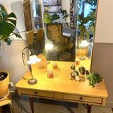 Dressing table in a vintage mirror triptych