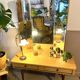 Dressing table in a vintage mirror triptych