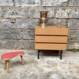 Mini dresser furniture tv / vintage hifi teak metal feet 1950 1960