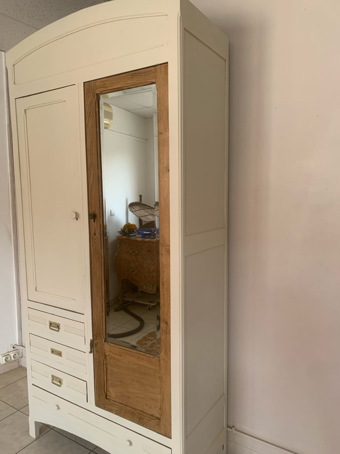 Vintage wardrobe with mirror