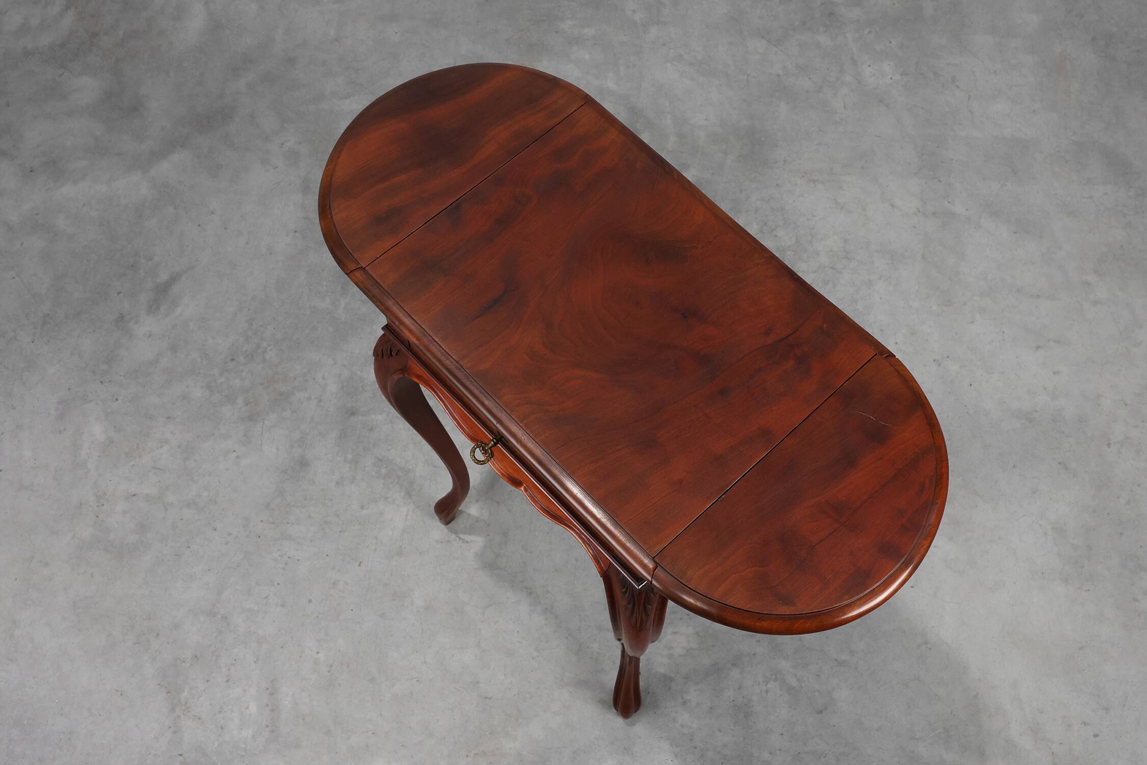 Late 19th‑Century French Louis XV Style Walnut Side Table with Drawer and S